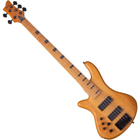 Schecter Session Stiletto-5 Left-Handed Electric Bass in Aged Natural Finish sku number SCHECTER2855