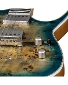 Dean Exile Select Burled Poplar Top Guitar in Satin Turquoise Burst sku number EXILE BRL STQB