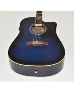 Ibanez PF15ECEWC-TBS PF Series Acoustic Guitar-Transparent Blue Sunburst High Gloss Finish 0754 sku number PF15ECEWCTBS.B 0754-2