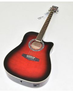 Ibanez PF28ECETRS PF Series Acoustic Guitar in Transparent Red Sunburst 0057 sku number PF28ECETRS.B 0057