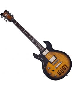 Schecter Zacky Vengeance ZV 6661 Left-Handed Electric Guitar in Aged Natural Satin Black Burst Finish sku number SCHECTER310