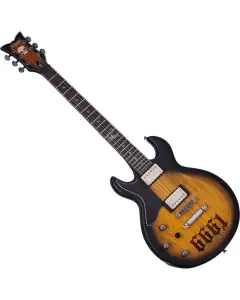 Schecter Zacky Vengeance ZV 6661 Left-Handed Electric Guitar in Aged Natural Satin Black Burst Finish sku number SCHECTER310