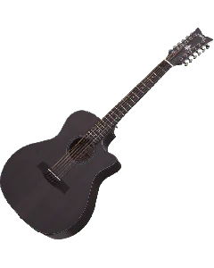 Schecter Orleans Studio-12 Acoustic Guitar in Satin See Thru Black Finish sku number SCHECTER3714