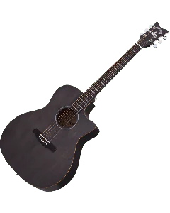 Schecter Deluxe Acoustic Guitar in Satin See Thru Black Finish sku number SCHECTER3716
