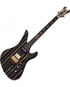Schecter Signature Synsyter Custom-S Electric Guitar Gloss Black w/ Gold Stripes sku number SCHECTER1742