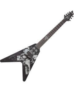 Schecter V-7 Chris Howorth Snake Cross Electric Guitar in Satin Black sku number SCHECTER334