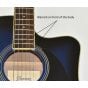 Ibanez PF15ECEWC-TBS PF Series Acoustic Guitar-Transparent Blue Sunburst High Gloss Finish 0754 sku number PF15ECEWCTBS.B 0754-2