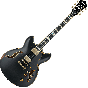 Ibanez Artstar Vintage ASV100DG Semi Hollow Electric Guitar in Black Low Gloss sku number ASV100DGBKL