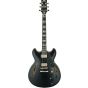 Ibanez JSM20 BKL John Scofield Black Low Gloss Hollow Body Electric Guitar w/Case sku number JSM20BKL