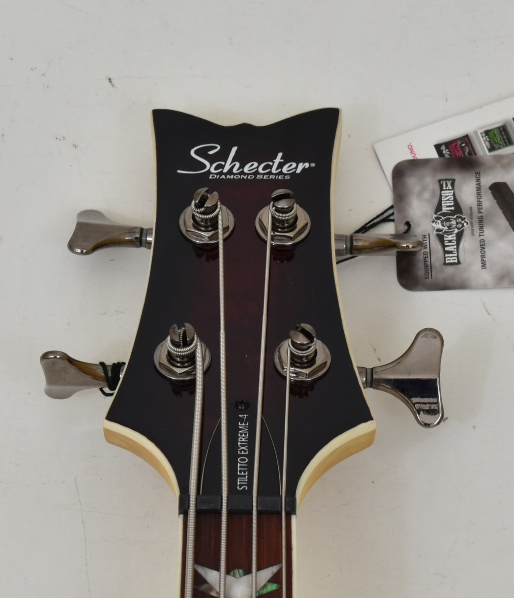Amazon.com: Schecter Stiletto Extreme 4 Bass Guitar - Black